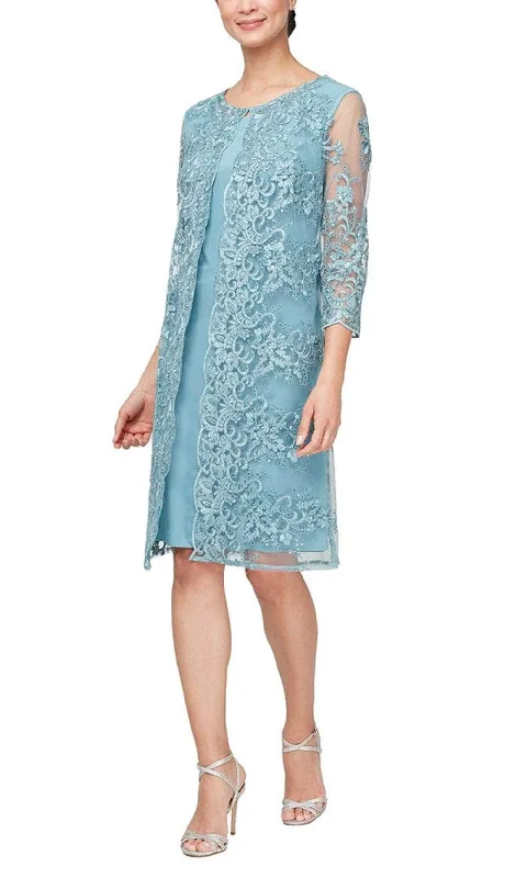 Alex Evenings 81171640 - Quarter Sleeve Embroidered Dress