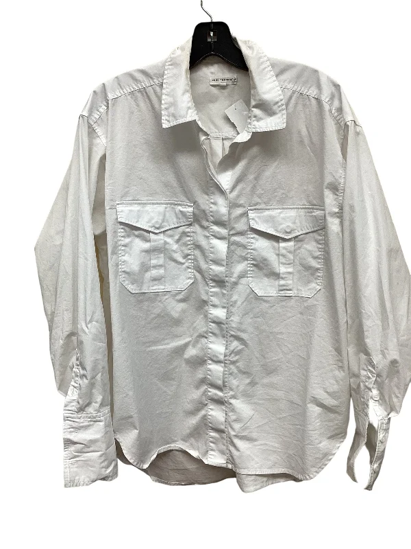 Top Long Sleeve By Good American In White, Size: M