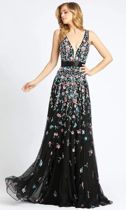 Mac Duggal Evening - 4983D Floral Sleeveless A-Line Dress