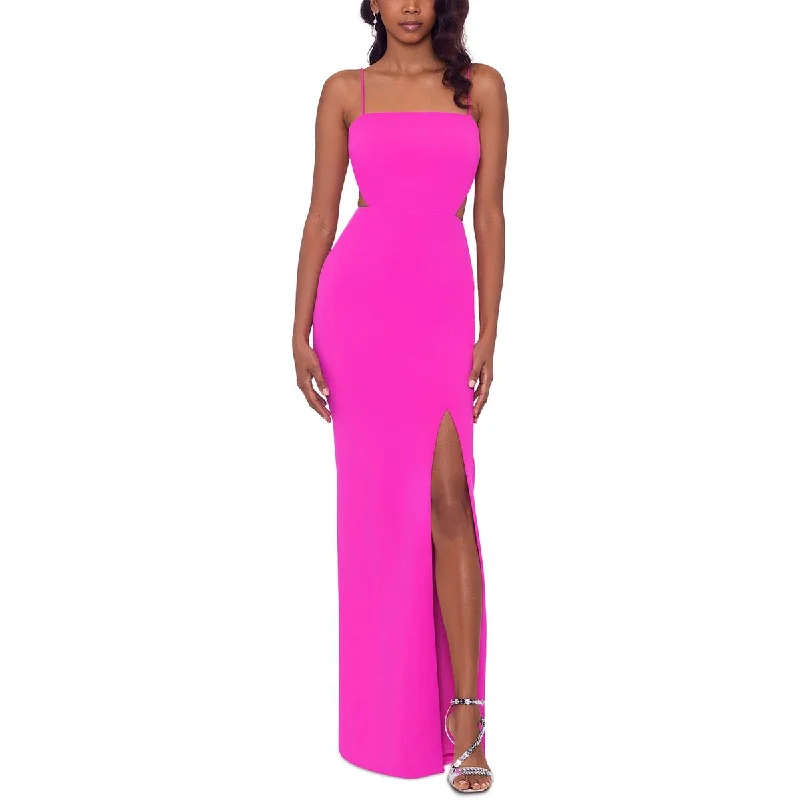 Xscape Womens Knit Cut-Out Evening Dress