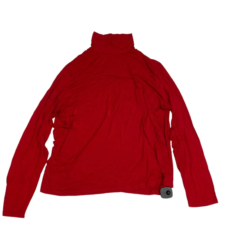 Top Long Sleeve By Its In Red, Size: 2x