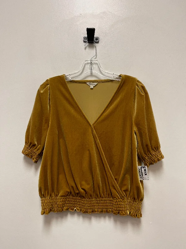 Top Short Sleeve By Madewell In Yellow, Size: S