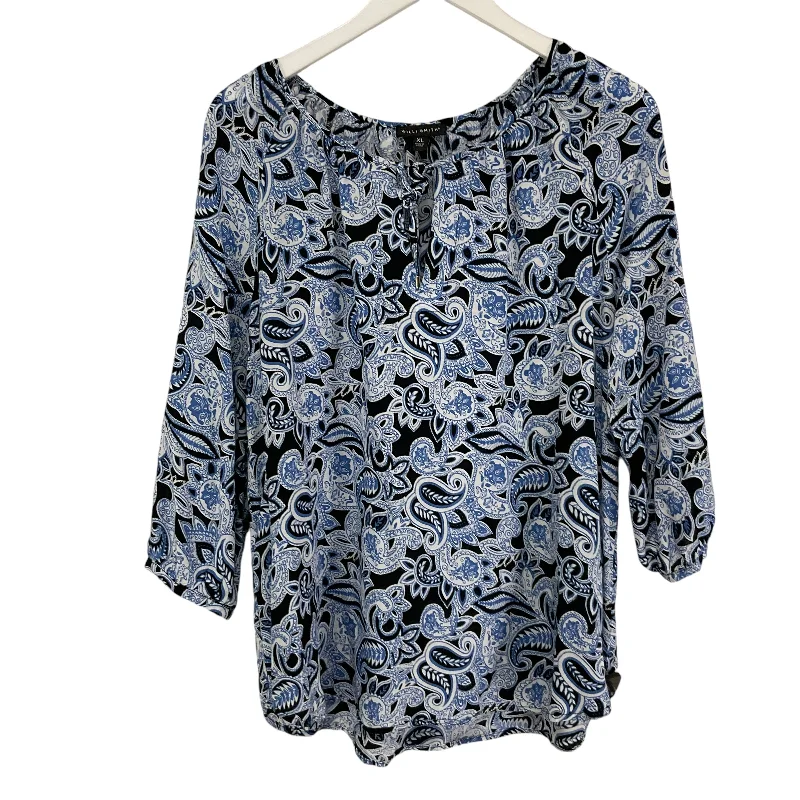 Top Long Sleeve By Willi Smith In Paisley Print, Size: Xl