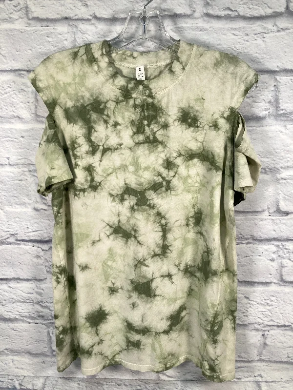 Top Short Sleeve By Lululemon In Green & White, Size: S