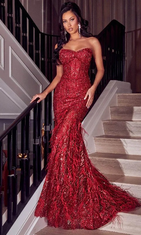 Portia and Scarlett PS23263 - Embellished Trumpet Evening Gown