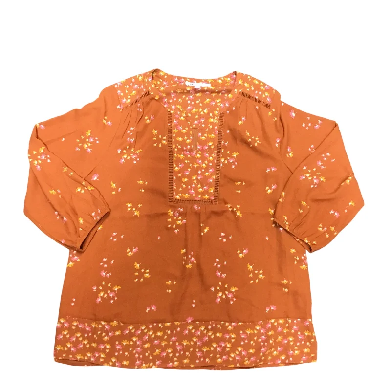 Top Long Sleeve By Dr2 In Orange, Size: L