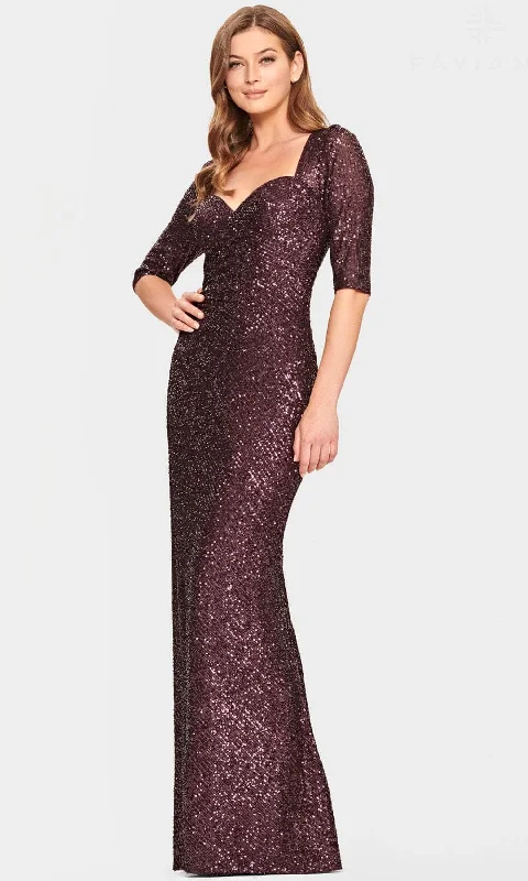 Faviana S10861 - Sequined Evening Gown