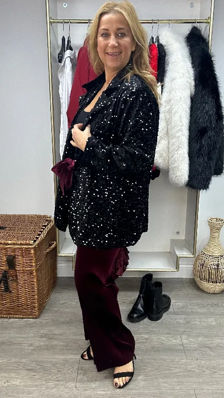 Velvet sequin blazer