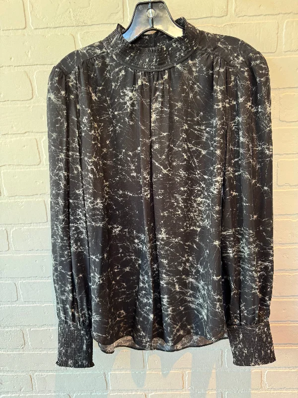 Top Long Sleeve By Cmc In Black & Cream, Size: M