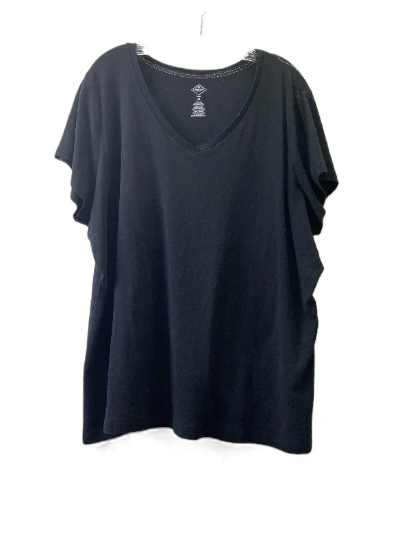 Top Short Sleeve By St John Knits In Black, Size: 4x