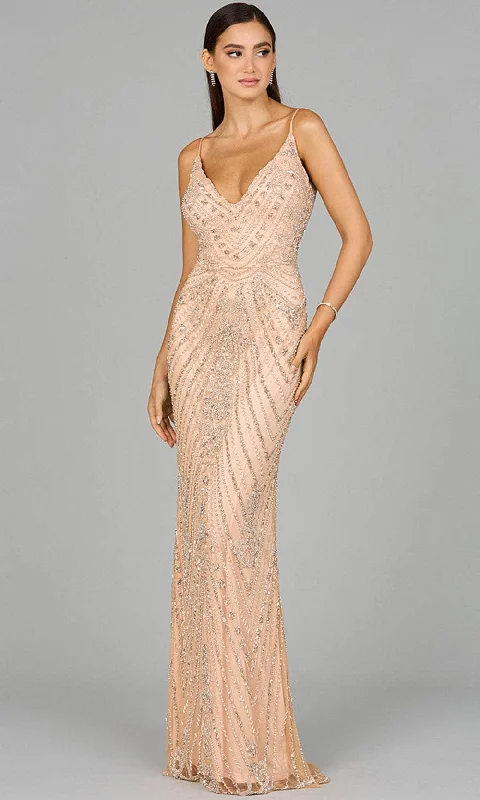 Lara Dresses 29109 - Beaded V-Neck Evening Dress