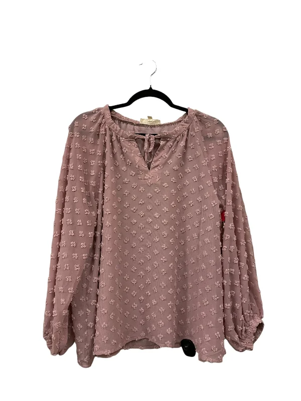 Top Long Sleeve By Clothes Mentor In Pink, Size: M