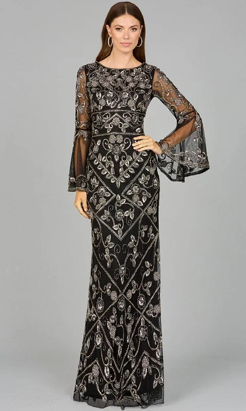 Lara Dresses 29088 - Beaded Bell Sleeve Evening Dress