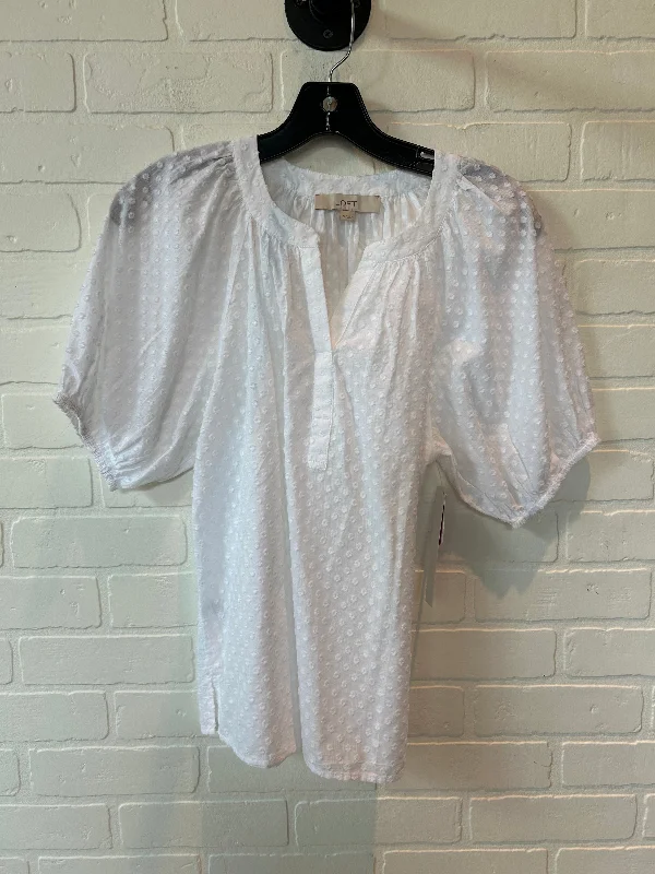 Top Short Sleeve By Loft In White, Size: S