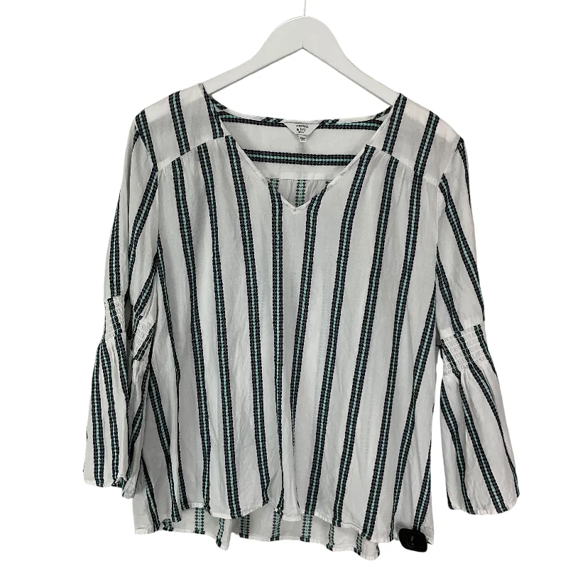 Top Long Sleeve By Crown And Ivy In Striped Pattern, Size: Xl