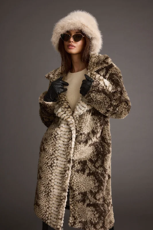 Vivienne Grey Snake Faux Fur Jacket