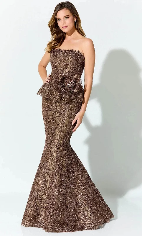 Ivonne D ID921 - Embroidered Strapless Evening Gown