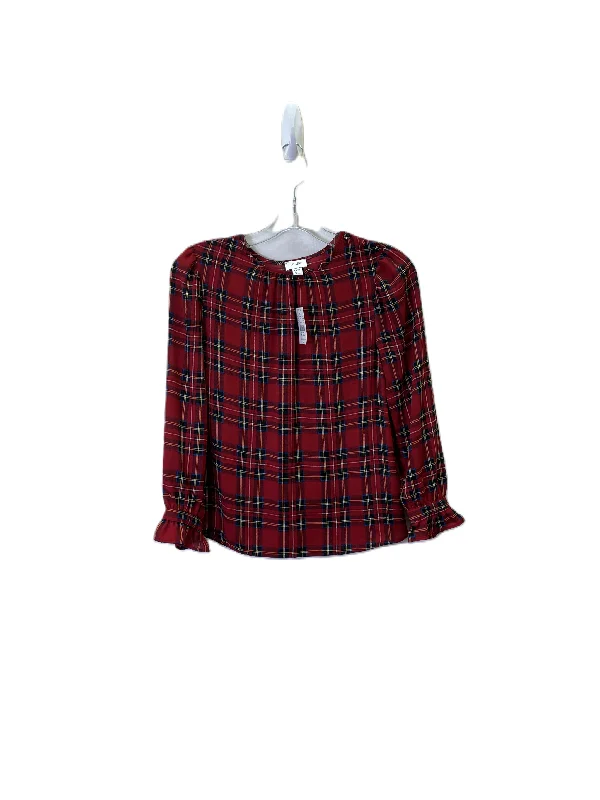 Top Long Sleeve By J. Crew In Red, Size: Xxsp