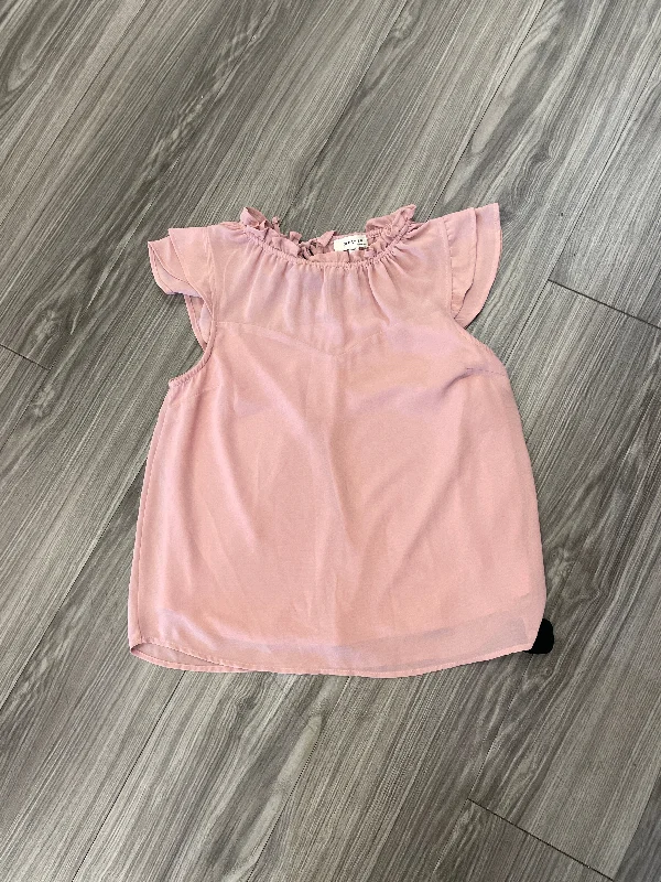 Top Short Sleeve By Monteau In Pink, Size: M