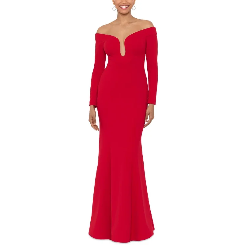 Xscape Womens Illusion  Evening Dress