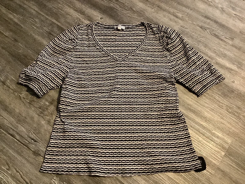 Top Short Sleeve By Loft In Striped Pattern, Size: Xl