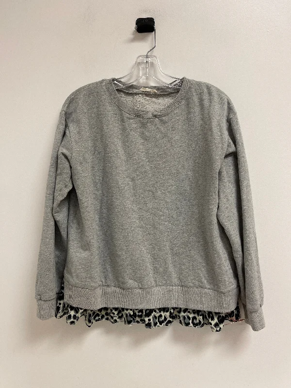 Top Long Sleeve By Easel In Grey, Size: S