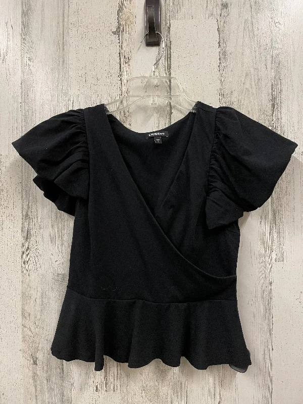 Top Short Sleeve By Express In Black, Size: S