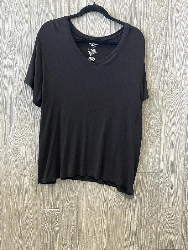 Top Short Sleeve Basic By Nine West In Black, Size: 1x