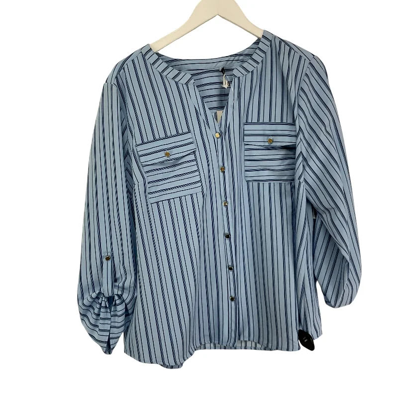 Top Long Sleeve By Notations In Blue, Size: Xl