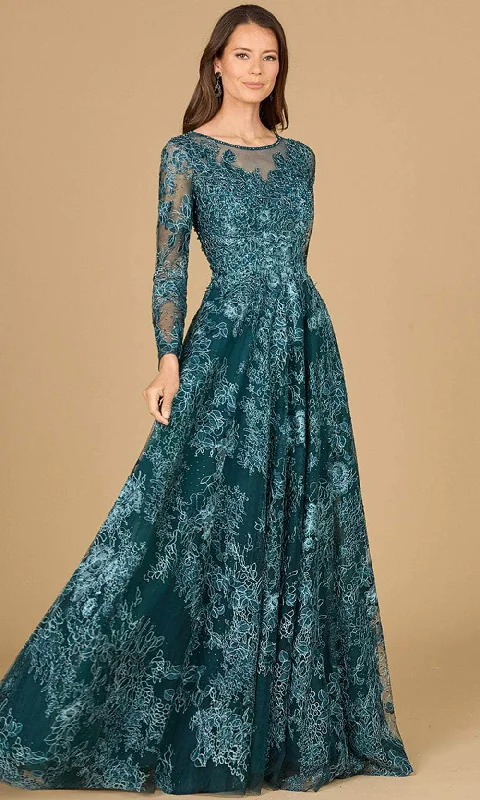 Lara Dresses 29148 - Long Sleeve Lace Evening Gown