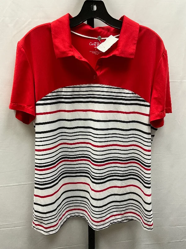 Top Short Sleeve By Coral Bay In Striped Pattern, Size: L