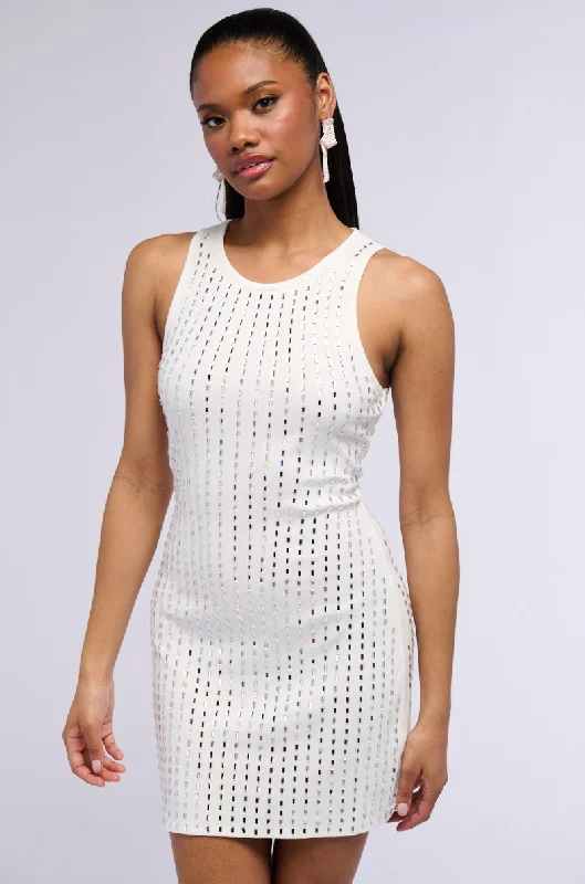 CASUAL BUT NOT RHINESTONE MINI DRESS