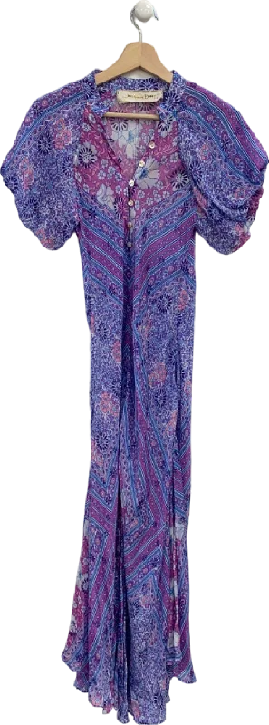 Jens Pirate Booty Purple Floral Maxi Dress UK S