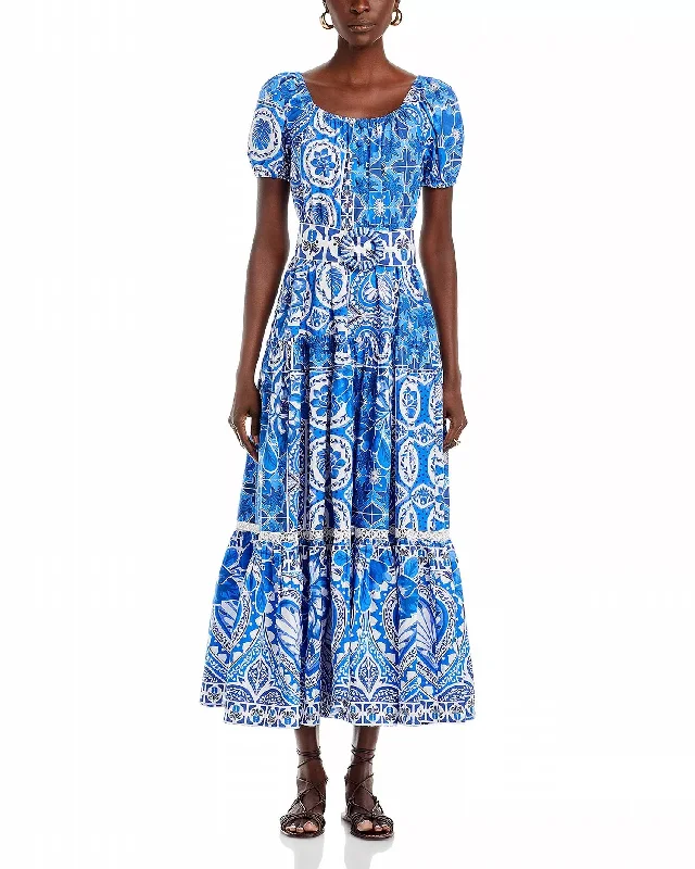 Tile Dream Maxi Dress In Blue