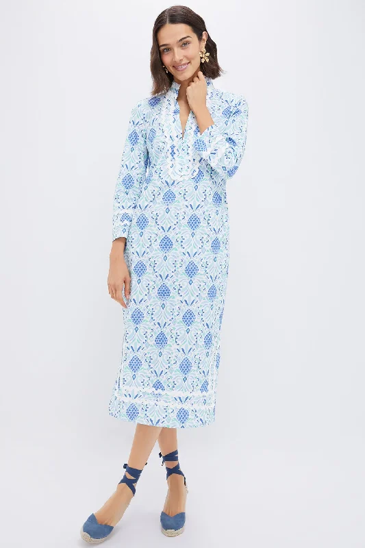 Pineapple Print Longsleeve Classic Midi Tunic