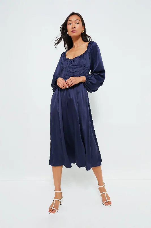 Navy Nala Midi Dress