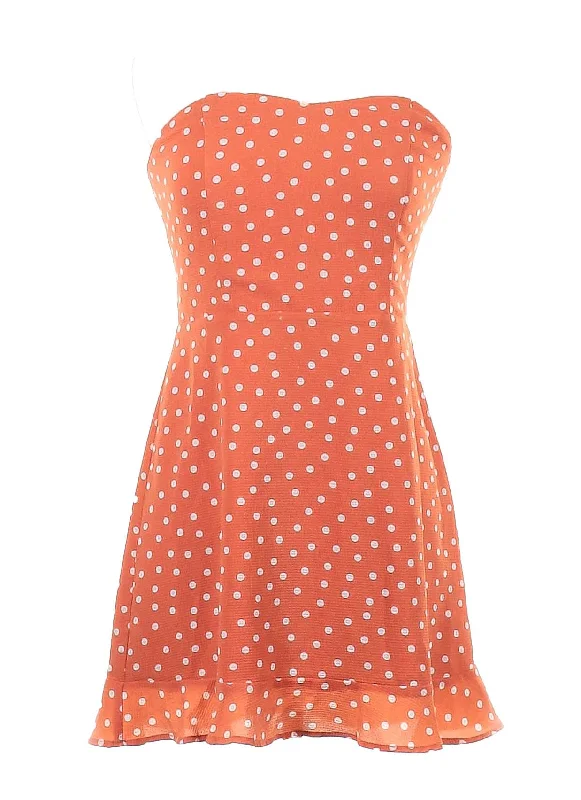 M - sage the label orange polka dot mini dress