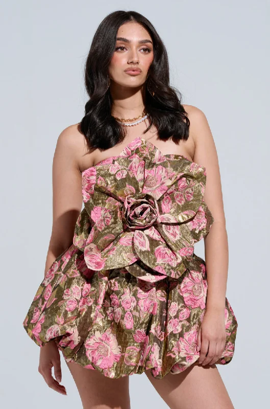 WILD CHILD BROCADE MINI DRESS