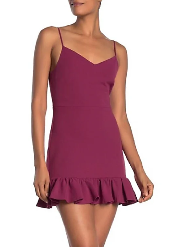 10 - 1.state magenta ruffle hem mini dress