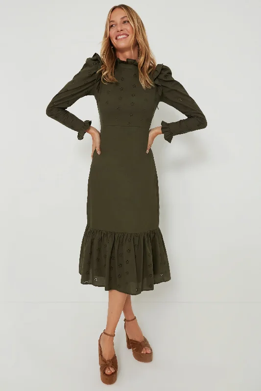 Regina Ruffle Midi Dress