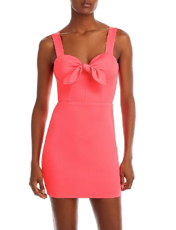 L - fore pink knotted corset mini dress