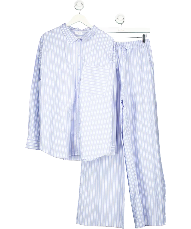 Lounge Blue Striped Shirt & Trouser Set UK XXL