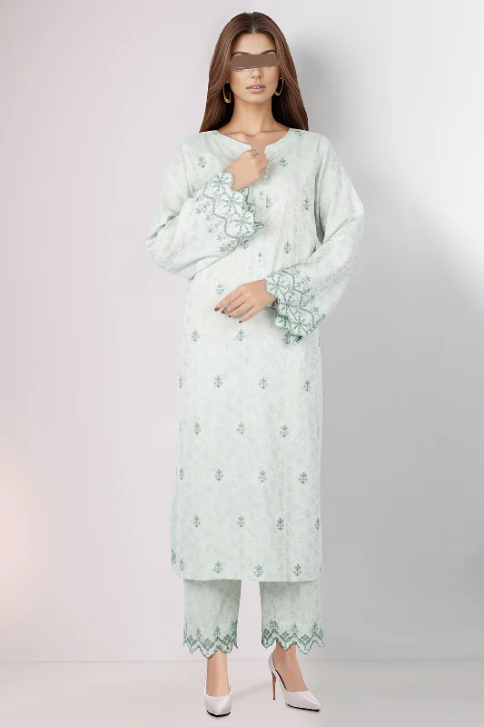 Embroidered Cotton Jacquard Stitched 2 Piece (Shirt/Trouser)