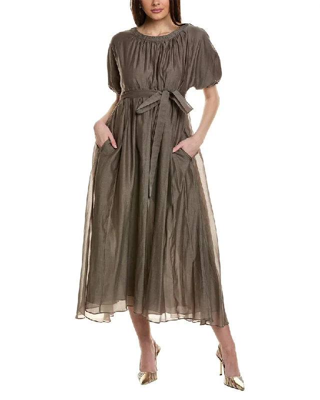 S Max Mara Fresia Silk-Blend Maxi Dress