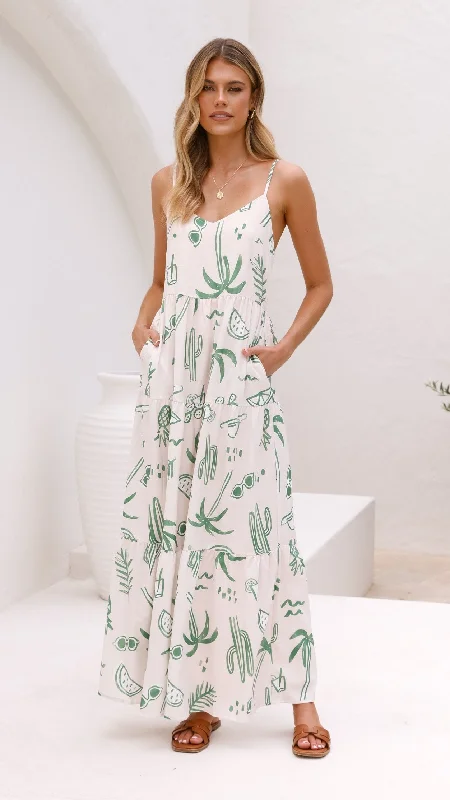 Kyla Maxi Dress - Green Palm