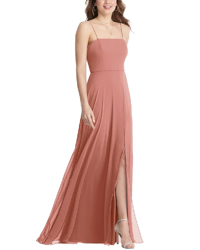 Lovely Square Neck Chiffon Maxi Dress