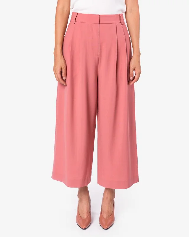 Tropical Wool Crop Pant in Blush Rose