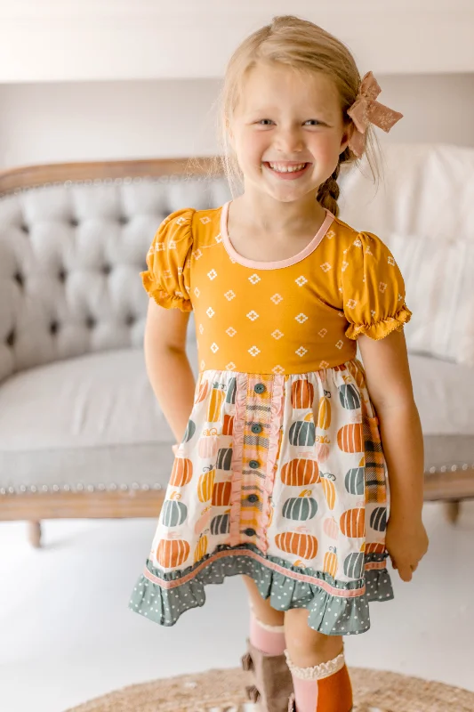 Little Pumpkin Jubilee Button Dress