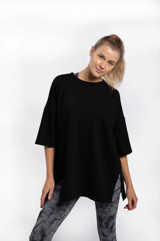 Mono B Black Longline Top