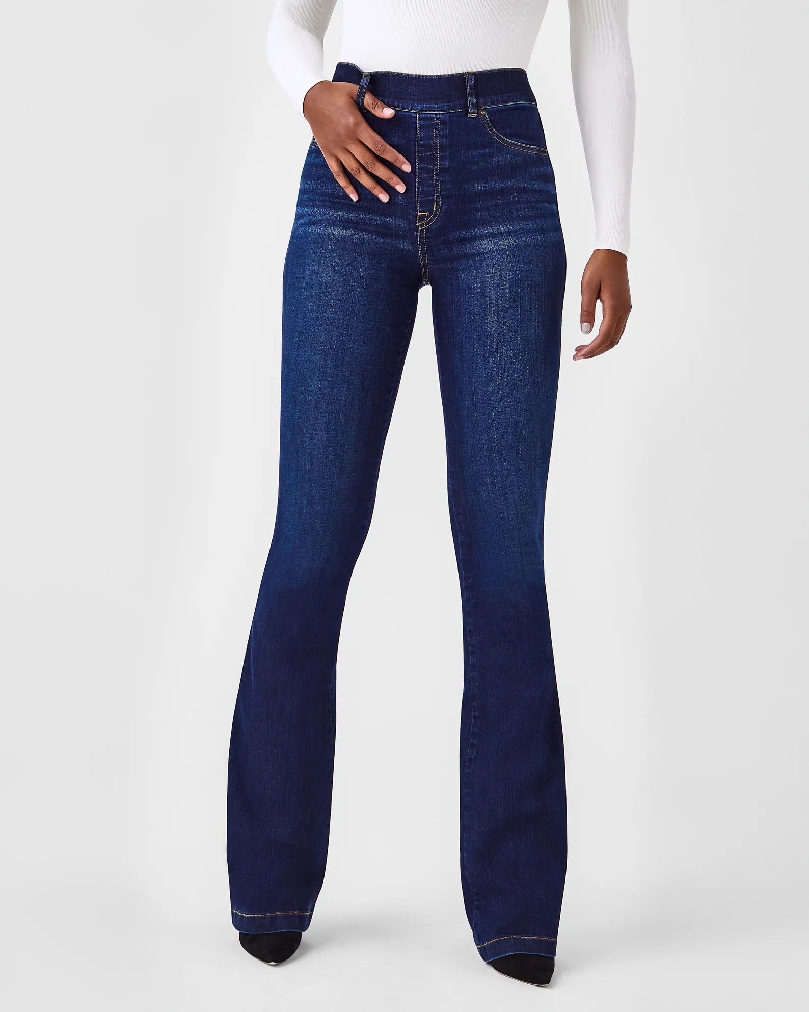 Spanx Petite Flare Jeans Midnight Shade